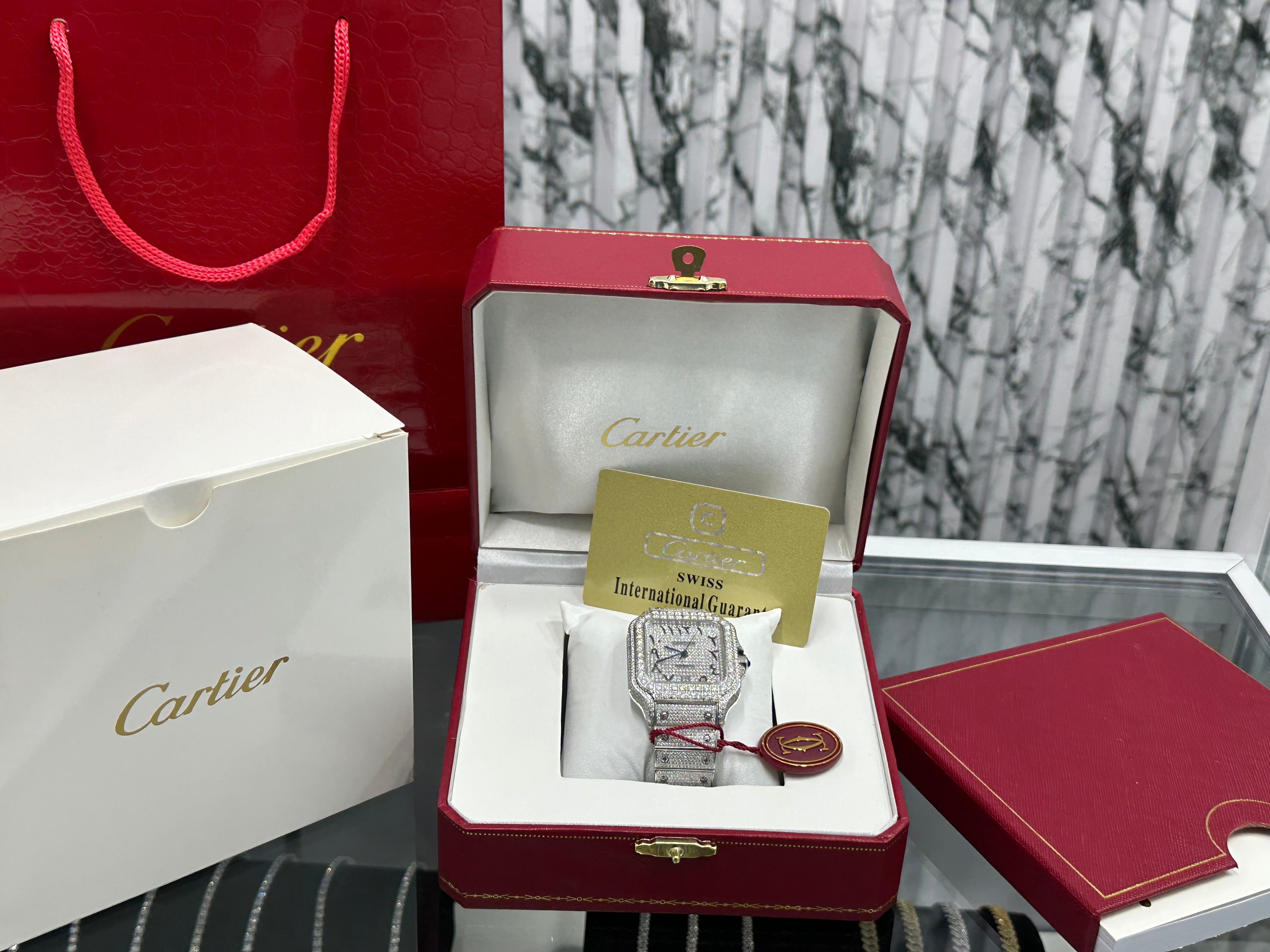 Iced out cartier moissanita