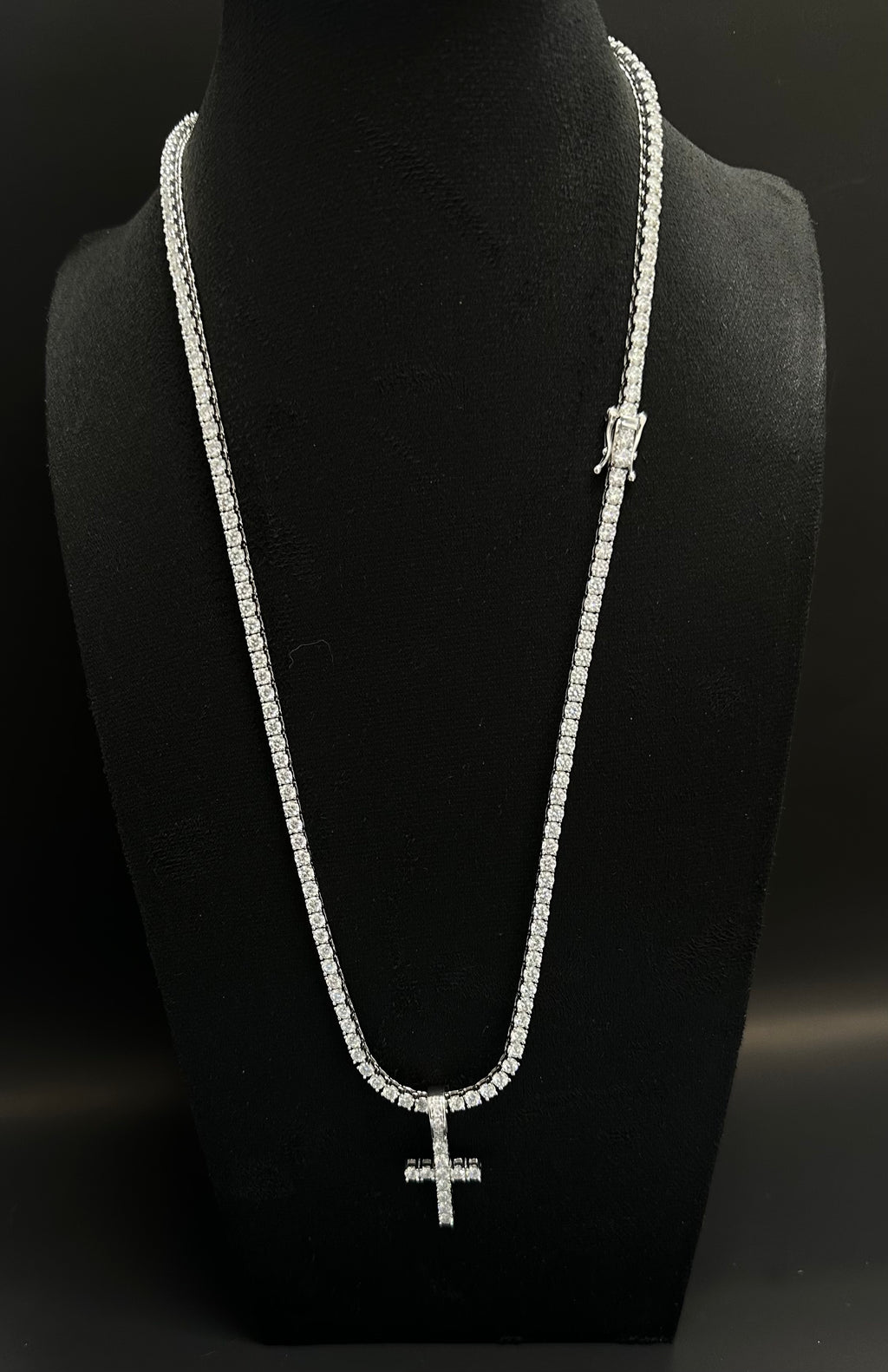 Cadena tennis con dije cruz