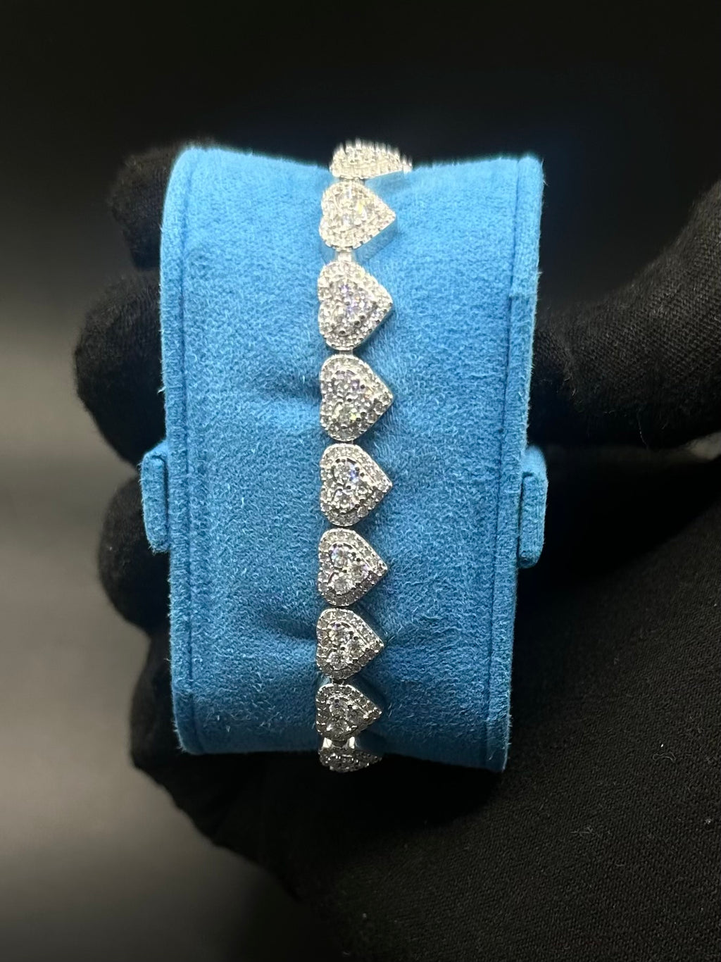 Pulso Eslabones Corazón Moissanita